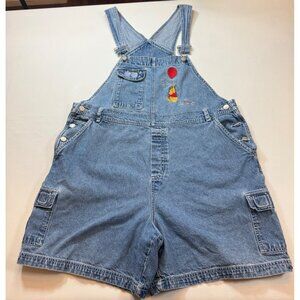 Vintage Winnie The Pooh Denim Overalls Shorts Size18W/20W Embroidered (FF154)